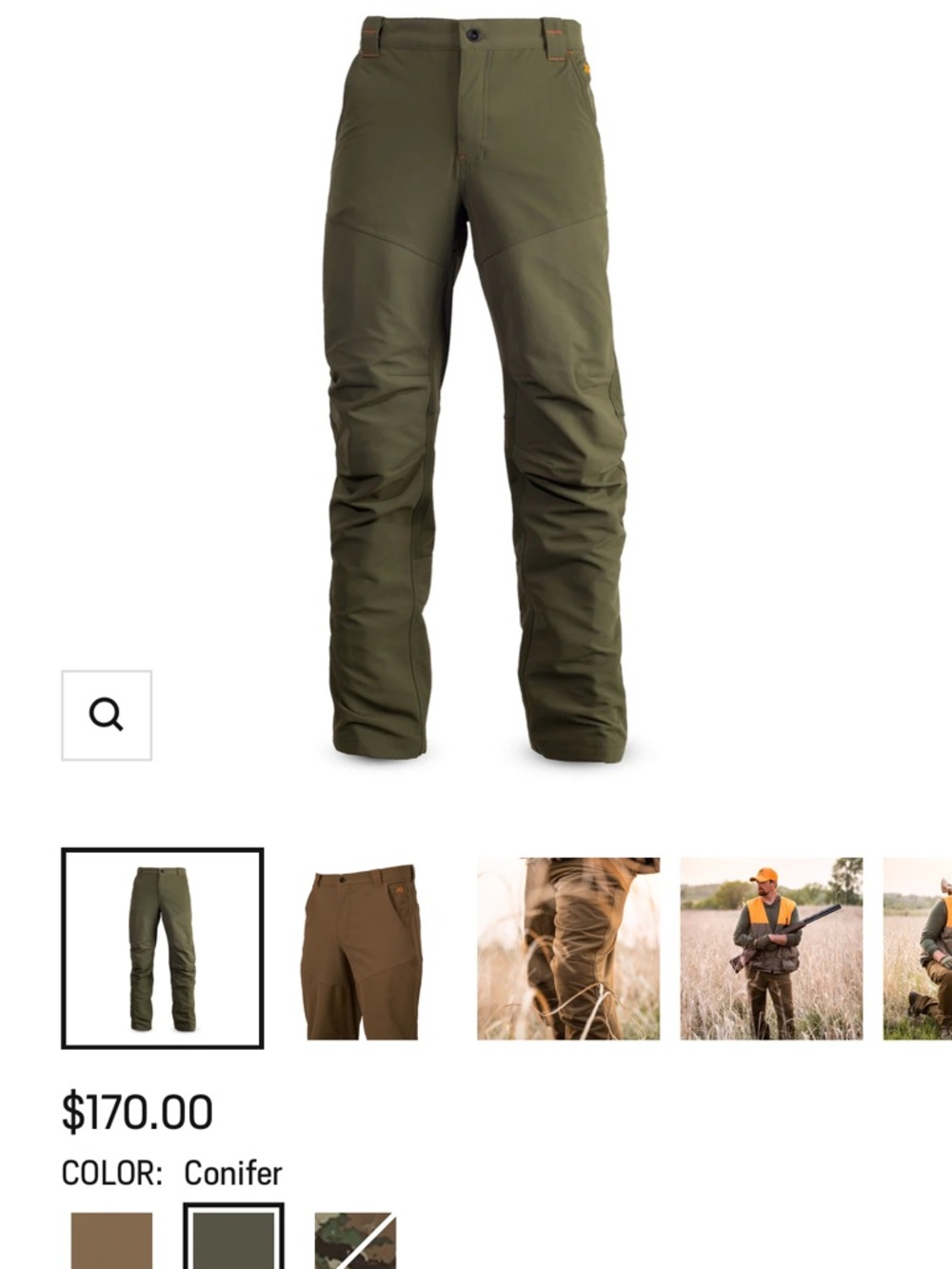 First Lite Olive Sawbuck brush pants 34x32